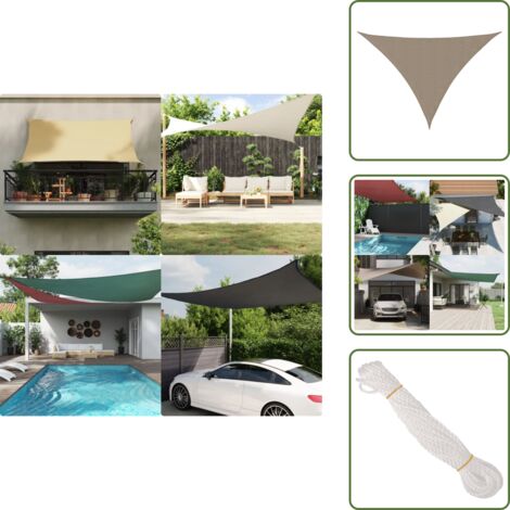 Parasol terrasse - vidaXL Voile de parasol tissu oxford triangulaire 3x3x4,24 m taupe - Parasol balcon