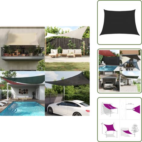 Parasol terrasse - vidaXL Voile d'ombrage 160 g/m² Noir 4/5x3 m PEHD - Parasol balcon