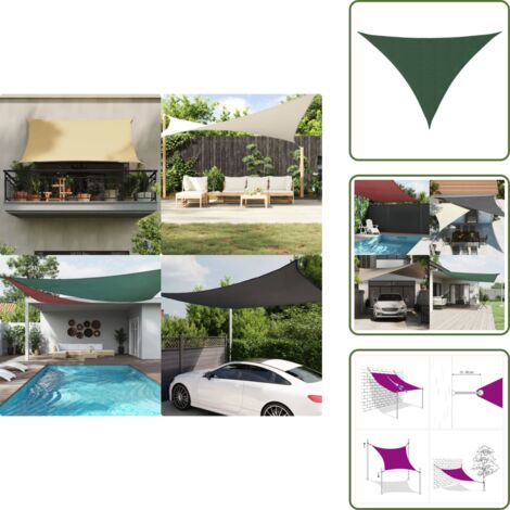 Parasol terrasse - vidaXL Voile parasol tissu oxford triangulaire 4x4x5,8 m vert foncé - Parasol balcon
