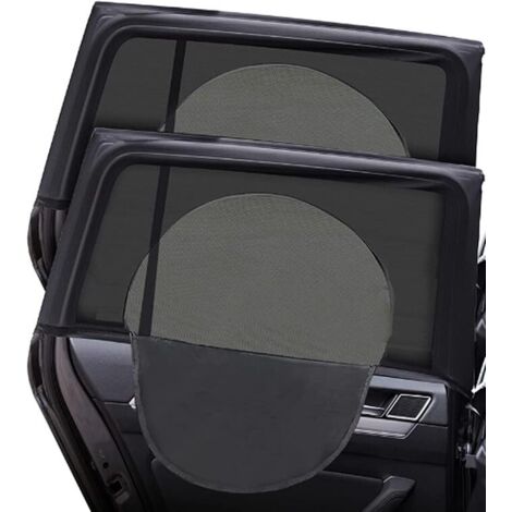 Parasol trasero de coche de dos piezas, mosquitera para ventana, protección de tejido de doble capa contra los rayos UV.
