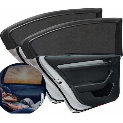 Parasol trasero para coche, protector solar para bebés, bloquea los rayos UV en la parte trasera, ideal para niños y mascotas (negro)