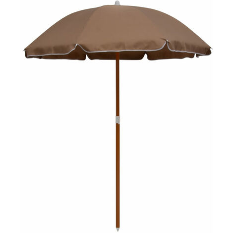 Parasol with Steel Pole 180 cm Taupe