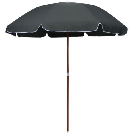 Parasol with Steel Pole 240 cm Anthracite