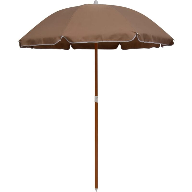 Garden Parasol with Steel Pole 180 cm Taupe Vidaxl