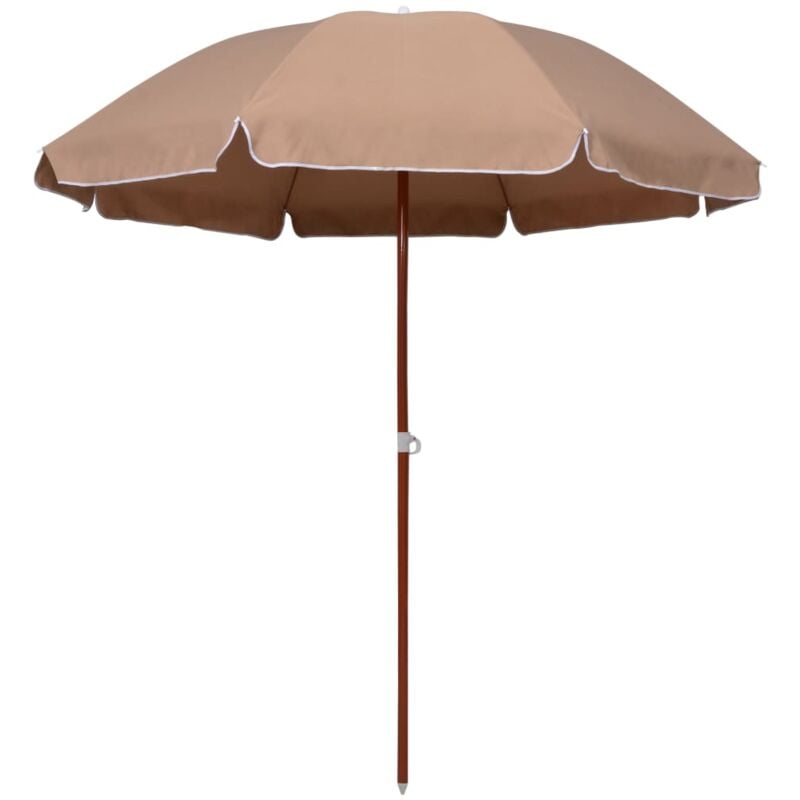 Vidaxl - Garden Parasol with Steel Pole 240 cm Taupe