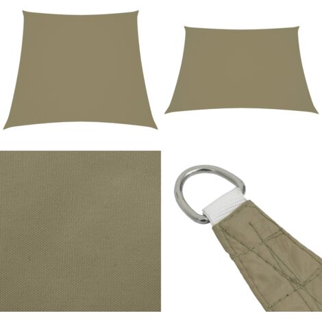 Parasole a Vela in Tela Oxford a Trapezio 2/4x3 m Beige - Tenda parasole - Protezione dal sole