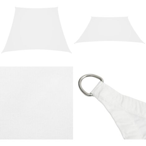 Parasole a Vela in Tela Oxford a Trapezio 2/4x3 m Bianco - Parasole in tela - Protezione dal sole