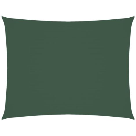 Parasole a Vela Oxford Rettangolare 5x7 m Verde Scuro vidaXL