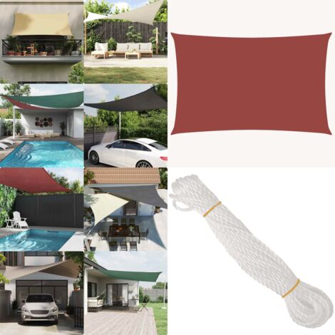 Parasole a Vela Oxford Rettangolare 5x8 m Terracotta - Tenda parasole - Protezione dal sole