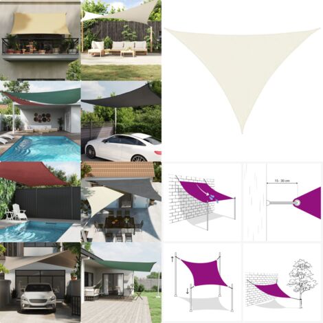 Parasole a Vela Oxford Triangolare 3x4x4 m Crema - Tenda parasole - Protezione dal sole