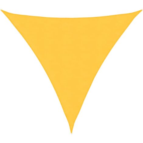 Parasole a Vela Oxford Triangolare 4x4x4 m Giallo vidaXL