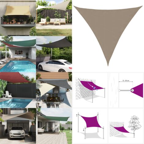 Parasole a Vela Oxford Triangolare 6x6x6 m Grigio Talpa - Tenda parasole - Protezione dal sole