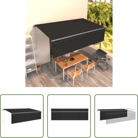 Parasole automatica -  Tenda Sole Retrattile Automatica Parasole 5x3 m Antracite