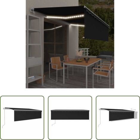 Parasole con sensore vento -  Tenda Automatica con Parasole Sensore Vento e LED 5x3 Antracite