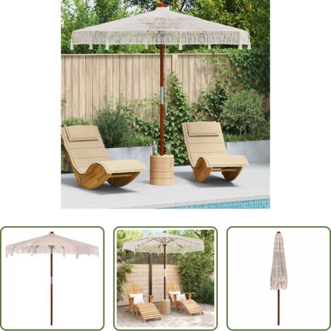 Parasole crema -  Parasol in macramè Crema 252.5 x 252.5 x 260 cm