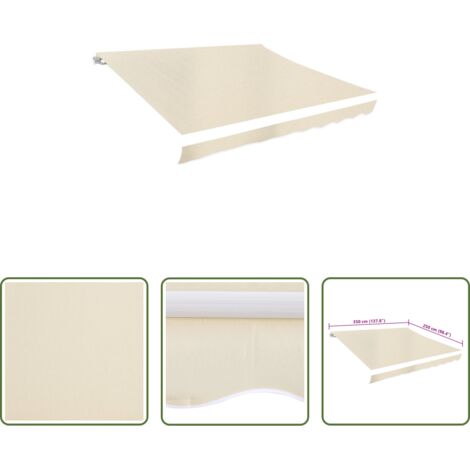 Parasole da giardino - Tendone Parasole in Tela Crema 350x250 cm