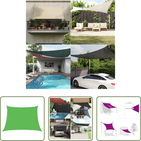 Parasole da giardino -  Vela Parasole 160 g/m² Verde Chiaro 4/5x3 m in HDPE