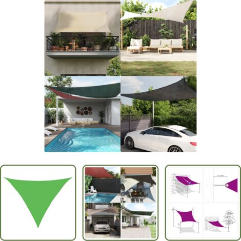 Parasole da giardino -  Vela Parasole 160 g/m² Verde Chiaro 5x5x6 m in HDPE