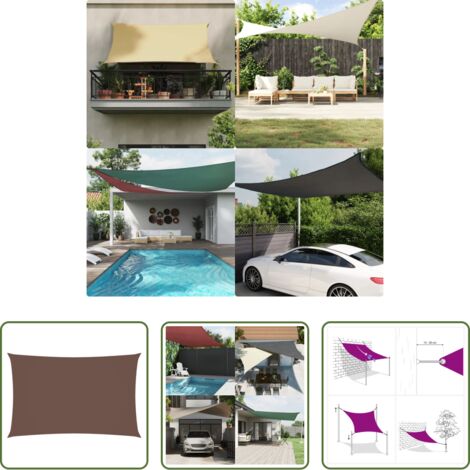 Parasole esterno -  Parasole a Vela Oxford Rettangolare 2,5x5 m Marrone