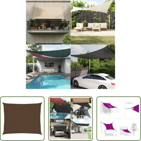 Parasole in HDPE -  Vela Parasole 160 g/m² Marrone 2,5x3 m in HDPE