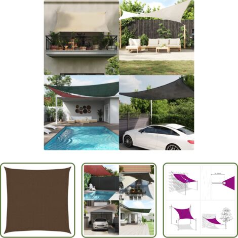 Parasole in HDPE -  Vela Parasole 160 g/m² Marrone 3x3 m in HDPE