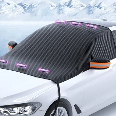 Parasole magnetico per auto, spesso e di media altezza, che protegge da gelo, neve e polvere, dotato di 6 magneti, realizzato in tessuto Oxford per parabrezza e finestrini laterali, cinghie antivento 