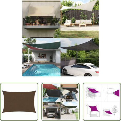 Parasole marrone -  Vela Parasole 160 g/m² Marrone 2x3 m in HDPE