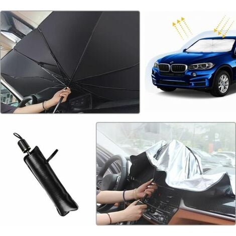 EXSENSA Parasole per auto parabrezza anteriore ombrello portatile pieghevole 130x75cm