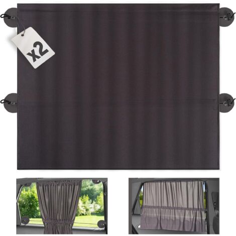 Parasole per auto per bambini 65 x 50 cm - Tenda oscurante con ventosa - Protezione UV e calore per finestrini laterali (2 pezzi)