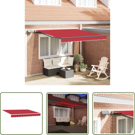 Parasole retrattile -  Tenda Retrattile Rosso 350 x 250 cm Tessuto
