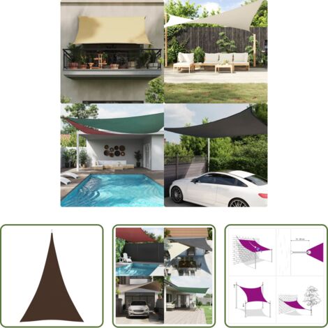 Parasole triangolare -  Parasole a Vela Oxford Triangolare 4x5x5 m Marrone