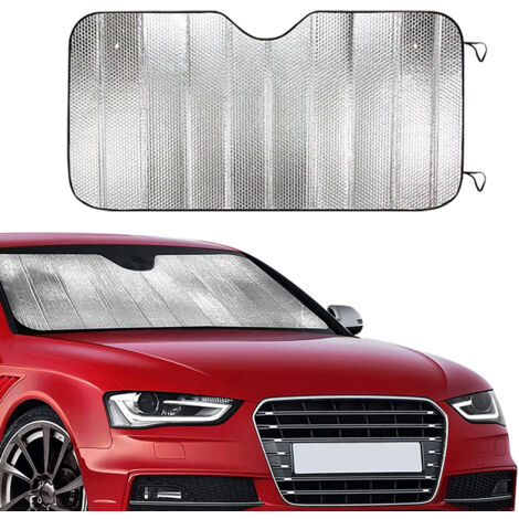 Parasole Universale Auto Interno Protezione Parabrezza Con Elastici E Ventose Coprisole Contro Raggi Uv Tendine Parasole Pieghevole Portatile Argento - L 140x170