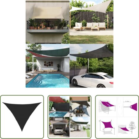 Parasole -  Vela Parasole 160 g/m² Nera 5x5x6 m in HDPE