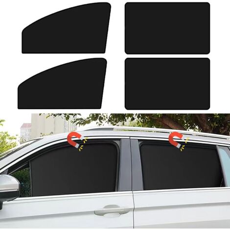 Parasoles para las ventanillas laterales del coche, cortinas de privacidad de 4 piezas, 100% opacas para dar el pecho, echar una siesta, cambiarse de ropa, acampar (4 piezas delanteras y traseras).