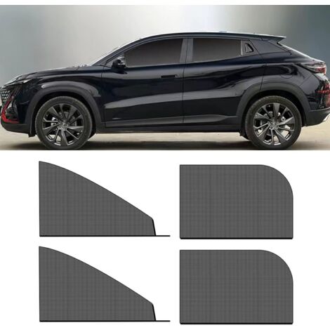 Parasoles para ventanas laterales de coche, 4 unidades, estilo universal negro, doble capa, aptos para SUV.