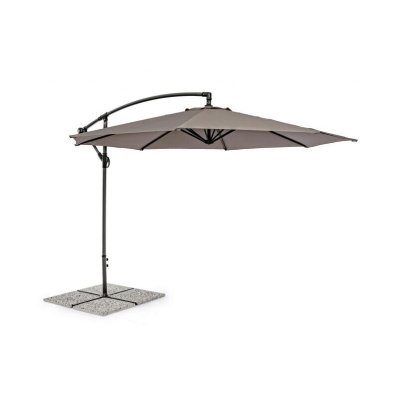 Bizzotto - Parasol avec bras 360° Texas 300x h260 cm Anthracite - Tortora