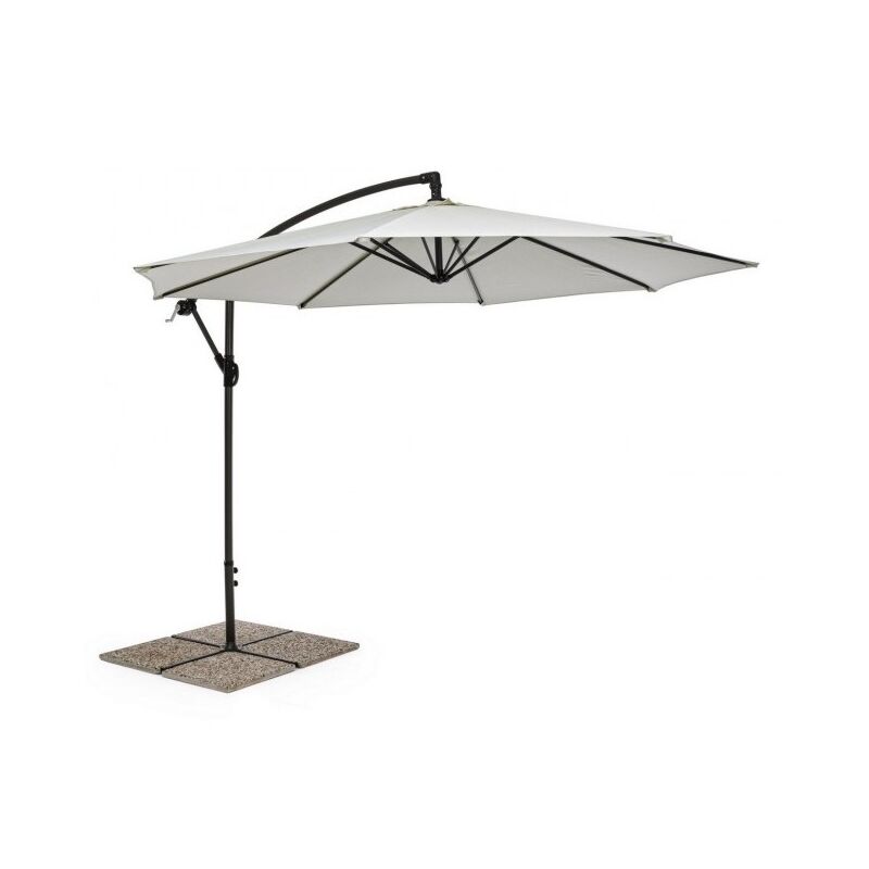 Bizzotto - Parasol avec bras 360° Texas 300x h260 cm Anthracite - Naturel