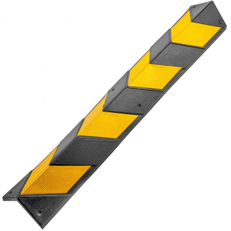 Image of Paraspigoli protezione rifrangente in gomma dura per angoli - giallo e nero