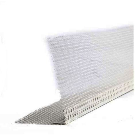 DAKIVIVA Paraspigolo in pvc con rete 10x10 - barra 2,5 metri bianco