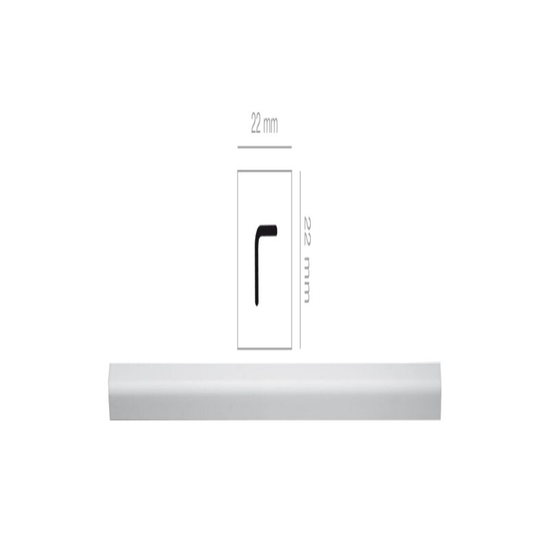 Paraspigolo polist.hd bianco mm. 22x22x3 ml