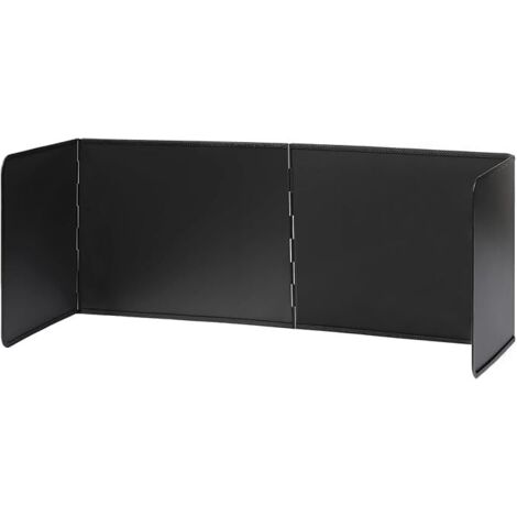 Paraspruzzi da cucina a 4 lati, protezione pieghevole in lamiera zincata antiaderente per fornelli, padelle, pareti (76 x 30 x 30 cm) nero