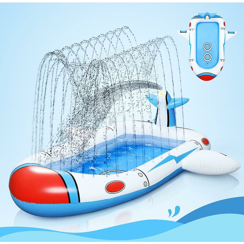 Fortuneville - Paraspruzzi per navicelle spaziali per bambini piccoli/bambini, cuscinetti per irrigatori, piscina gonfiabile per bambini, giocattoli