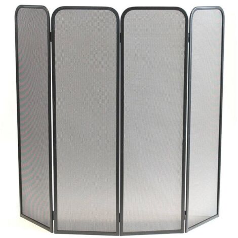 Parastufa acciaio nero 4 ante componibili h. 100x120 cm.  Made in Italy