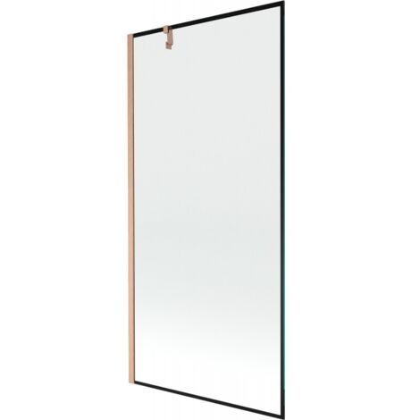 Paratia da bagno Mexen Next 1 anta 90 x 150 cm, cornice nera, rame spazzolato - 895-090-000-00-70-65