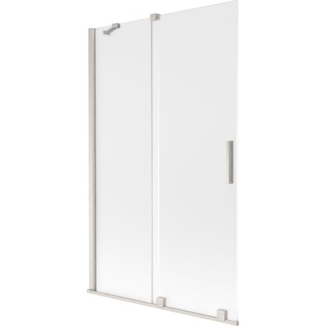 Paratia per vasca da bagno Mexen Velar 2 ante scorrevoli 110 x 150 cm, ghiaccio, nichel spazzolato - 896-110-000-31-97