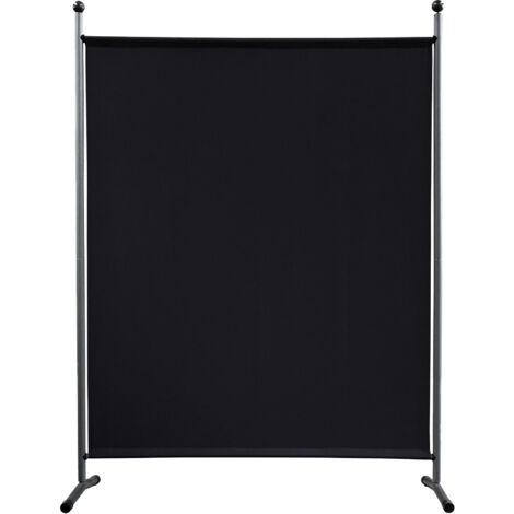 Paravent 150 x 190 cm Stoff Raumteiler Groß Stellwand Trennwand Balkon Sichtschutz Schwarz