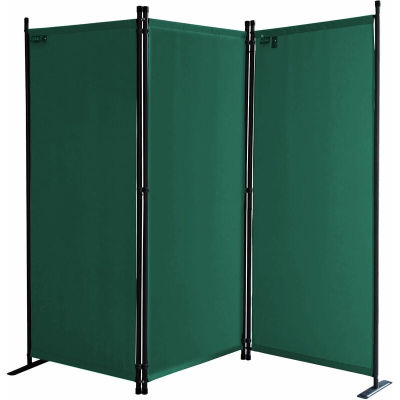 

Quick-star - Paravent 170 x 165 cm Tejido Divisor de habitación Jardín 3-Partición Pared de separación Plegable Balcón Pantalla de privacidad Verde