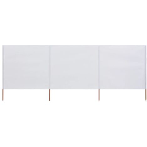 Paravent 3 panneaux, Séparateur de tissu Jardin Balcon, Écran de confidentialité partition Tissu 400 x 160 cm Blanc sable GHJ26796