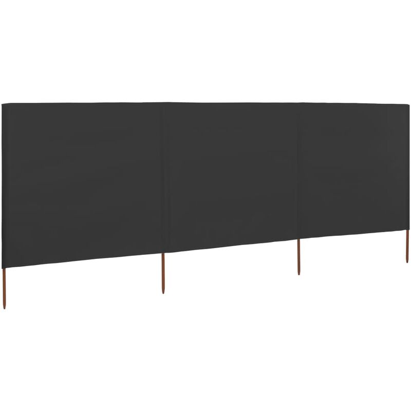 Paravent 3 panneaux Tissu 400 x 120 Anthracite