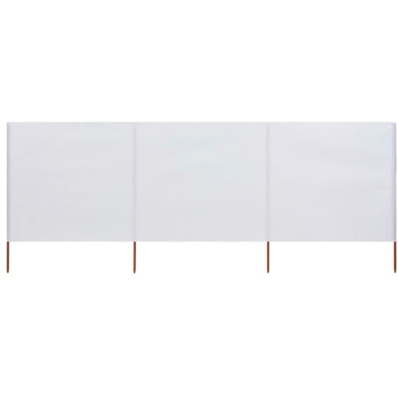 Paravent 3 panneaux Tissu 400 x 80 cm Blanc sable
